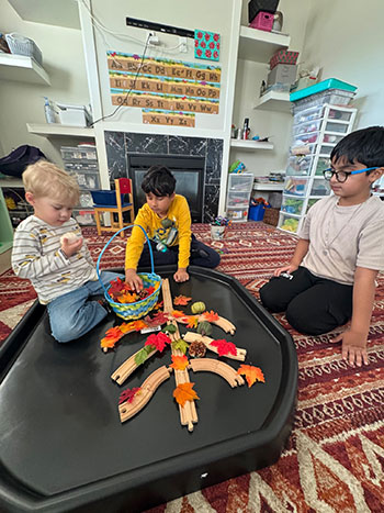 Autumn tree train track