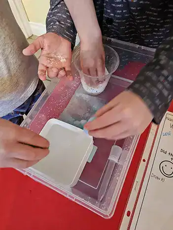Adding salt and sugar to the ice in the bin