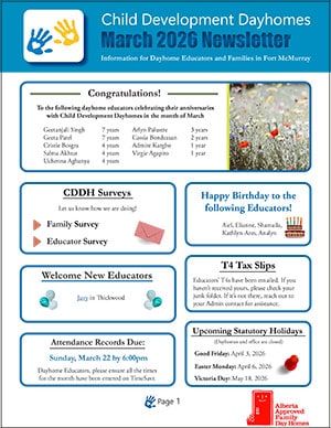 Child Development Dayhomes Fort McMurray March 2026